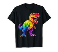 Colorful Fierce Rainbow Dinosaur Value Graphic T-Shirt