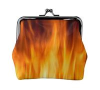 Colorful Fire Flame, PU Leather Coin Purse, Small Wallets, Change Pouch with Kiss Lock Clasp Buckle, Change Purse