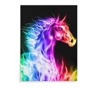 Colorful Fire Horse Canvas Prints Personalized Wall Art Hanging Pictures for Home Office Decor 30 * 40cm