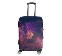Colorful Fireworks Custom Suitcase Cover Washable Travel Luggage Protector Case