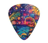 Colorful fireworks Durable guitar picks - three thicknesses of thin, medium and thick are available, suitable for guitar, bass, electric guitar and ukulele