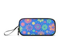 Colorful Fireworks Nylon Pencil Cases for College Students Large Capacity Pencil Storage Case School Stationery for School Kids