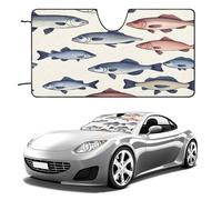 Colorful Fish Car Windshield Sun Shade Thickened Automotive Glass Sunshade Foldable Sun Shade Keeps Your Vehicle Cool Universal Windshield Cover for Car Trucks SUV
