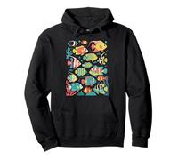 Colorful Fish Graphic Beach Women's Tropical Ocean Sea Life Pullover Hoodie