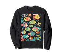 Colorful Fish Graphic Beach Women's Tropical Ocean Sea Life Sweatshirt