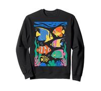 Colorful Fish Graphic Beach Women's Tropical Ocean Sea Life Sweatshirt