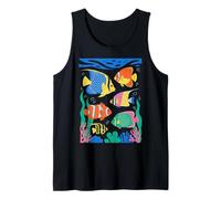 Colorful Fish Graphic Beach Women's Tropical Ocean Sea Life Tank Top
