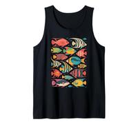 Colorful Fish Graphic Beach Women's Tropical Ocean Sea Life Tank Top