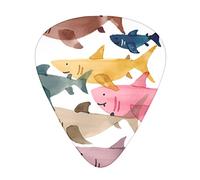 Colorful Fish Guitar Plectrums 12 Pieces Set =>> Comfortable In The Hand With Smooth Edges Three Thicknesses To Match