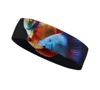 Colorful Fish Headbands for Women & Men Sports Headband, Fits All Head Sizes, Ultra Absorbent & Non-Slip Sweatband for Running, Yoga, Gym