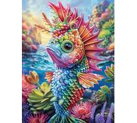Colorful Fish in A Magical Glow 1000-piece Jigsaw Puzzle Set Scenery Science Fiction For Adults Teens 14+ Logic Skill Indoor Game Family Game Night Summer Paperboard 1000 PCS