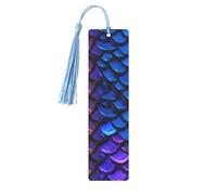 Colorful Fish Mermaid Scales Printed Metal Bookmarks M - Sky Blue Lightweight Aluminium Book Marker for Books, Journals & Gifts, Ideal Book Lovers, Holiday Decor & Crafts
