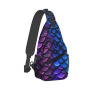 Colorful Fish Mermaid Scales Printed Sling Bag Crossbody Backpack for Men Women, Versatile Casual Shoulder Chest Bag for Running Hiking Cycling Travel Work