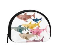 Colorful Fish Mini Zipper Coin Purse, Small Travel Organizer with All-Over Print, Durable Polyester Fabric, Compact Pouch for Coins,Keys