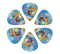 Colorful Fish Printed Guitar Picks -6 Pcs Guitar Picks Plectrum,Guitar Accessories,Electric Guitar Pick, Bass & Ukulele 0.96mm
