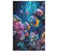Colorful Fish Puzzles 1000 Pieces Wooden Jigsaw Puzzle for Adults Brain Exercise Challenge Game Gift for Kids Children Jigsaws 78×53cm