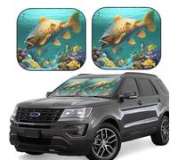 colorful fish under the sea Print Car Sun Shade Windshield 2-Piece Foldable Front Windshield Sun Visor Sunshade for Car Windshield, M