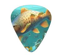 colorful fish under the sea Print Guitar Picks 12-Pack - Assorted Thickness Picks (0.46mm, 0.71mm, 0.96mm) with Storage Box & Assorted Unique Design for Acoustic, Electric, Bass, and Ukulele Players