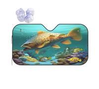 colorful fish under the sea -Print Reflective Windshield Sun Shade For Cars M Size - Heat Resistant Suction Cups, Universal Fit.