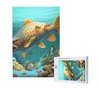 colorful fish under the sea Printed Jigsaw Puzzle with Storage Box, Wooden Puzzle for Adults and Kids, 1000 Pieces Family Fun Decorative Game