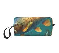 Colorful Fish Under The sea Printed Travel Makeup Bag Portable Cosmetic Bag Makeup Case Toiletry Handbag Organiser for Women