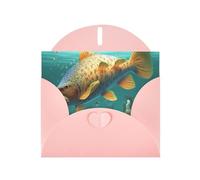 colorful fish under the sea Prints Pearl Paper Horizontal Festival Greeting Card for Birthday Cards and All Occasions, Pink