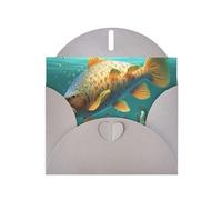 colorful fish under the sea Prints Pearl Paper Horizontal Festival Greeting Card for Birthday Cards and All Occasions, Gray