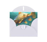 colorful fish under the sea Prints Pearl Paper Horizontal Festival Greeting Card for Birthday Cards and All Occasions, White