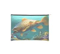 Colorful Fish Under The sea Reusable Paper Cosmetic Bag Waterproof & Lightweight for Travel, School & Daily Use Full-Print Design Women, Students, Eco-Conscious