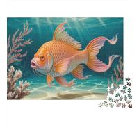 Colorful Fish Underwater 1000 Piece Realistic Goldfish Painting Jigsaw Puzzle For Adults Thick Card Board Stress Relief Educational Game Wall Decoration 38x26cm/1000pcs