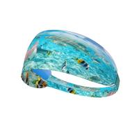Colorful Fishes Print Sports Headbands For Men Women, Moisture Wicking Sweat Band Elastic Wide Hair Bands,For Running, Cycling, Basketball, Gym Exercise, Football