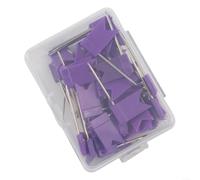 Colorful Flag Tacks for Bulletin Boards, Maps & Crafts - 50-Piece Pack of Plastic-and-Metal Message Paper Fixing Pins, 9 x 6 x 3 cm, Assorted Colors(purple)
