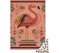 Colorful Flamingo Art Print-1 Jigsaw Puzzles Puzzles for Adults Kids. 1000 Piece Whimsical Challenge Toy Educational Game Home Decoration for Educational Games Gifts 70x50cm/1000pcs