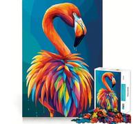Colorful Flamingo Digital Art 1000 Pieces Puzzles for Adults Relax Game Tension Relief Fun Challenge Birthday Surprise (38x26cm)