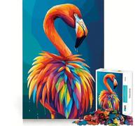 Colorful Flamingo Digital Art 1000 Pieces Puzzles for Adults Strong Memory Quality Print Fun Challenge Night Fun (50x75cm)