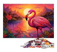 Colorful Flamingo JigsawPuzzle 1000 Pieces for Adults Challenging Puzzles Perfect Home Or Office Decor, Ideal 26X38CM/10.23x14.96inch