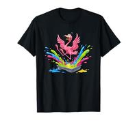 Colorful Flamingo Paint Tray Funny Art Splash T-Shirt