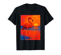 Colorful Flamingo Sunset Beach Sea Ocean Coastal Summer T-Shirt