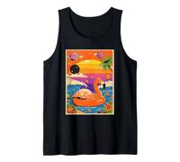 Colorful Flamingo Surreal Tropical Summer Sunset 90s Dreamy Tank Top