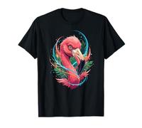 Colorful Flamingo Tropical Jungle Summer Aesthetic T-Shirt