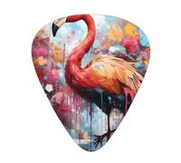 Colorful Flamingos Guitar picks in thin, medium, and thick sizes, 12-piece set, suitable for electric guitar and various instruments