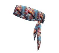 Colorful Flamingos Sweat-Absorbing Sports Headband, Unisex Sports Headband, Suitable for Outdoor Travel and Various Sports.