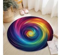 Colorful Flannel Round Rug, Fantasy Galaxy Swirl Pattern, Super Soft Machine Washable Not Easy to Fade Rug, 210 cm Non-Slip Round Carpet for Living Room Kids Room Dining Room Decor
