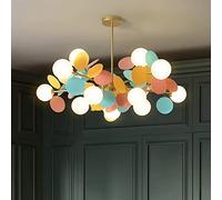 Colorful Flash New LED Modern Chandelier Lights Living Dining Room Bedroom Villa Pendant Flats Bar Aisle Indoor Lighting Lamps(Size:10head Colorful 67cm,Color:Warm Light)