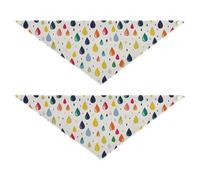 Colorful Flat Raindrops dog grooming bandanas bulk Unique Shape Adjustable Fit Pet Scarf Cute Pet Holiday Set for Dogs Cats S