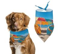 Colorful Flip Flops Beach Ball Dog Bandana Cozy Soft Triangle Dog Scarf Washable Adjustable Pet Bib Cute Lightweight Breathable Pet Scarf for Small Medium Large Cat Dog Scarves