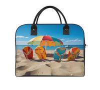 Colorful Flip Flops Beach Ball Laptop Tote Bag Casual Travel Handbag Multi Pocket Shoulder Bags for Work Travel