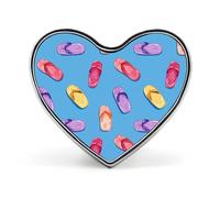 Colorful Flip-flops Pattern Cute Brooch Badge Heart Shape Pin Hat Clothing Jewelry Accessories Gifts for Wedding Party