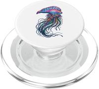 Colorful Floating Jellyfish Ocean Animal Abstract Art Marine PopSockets PopGrip for MagSafe