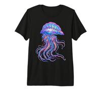 Colorful Floating Jellyfish Ocean Animal Abstract Art Marine Premium T-Shirt